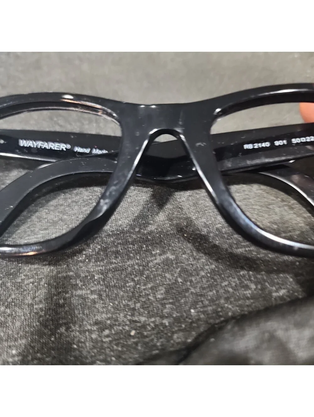 Ray Ban RB2140 901 Black Wayfarer Scratched Sunglasses Frame 50-22